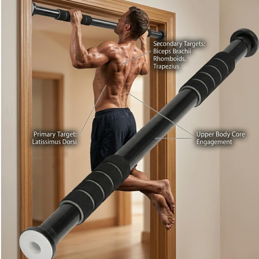 100 kg adjustable no screw pull up bar For Home (62-100cm) Kids & Adults