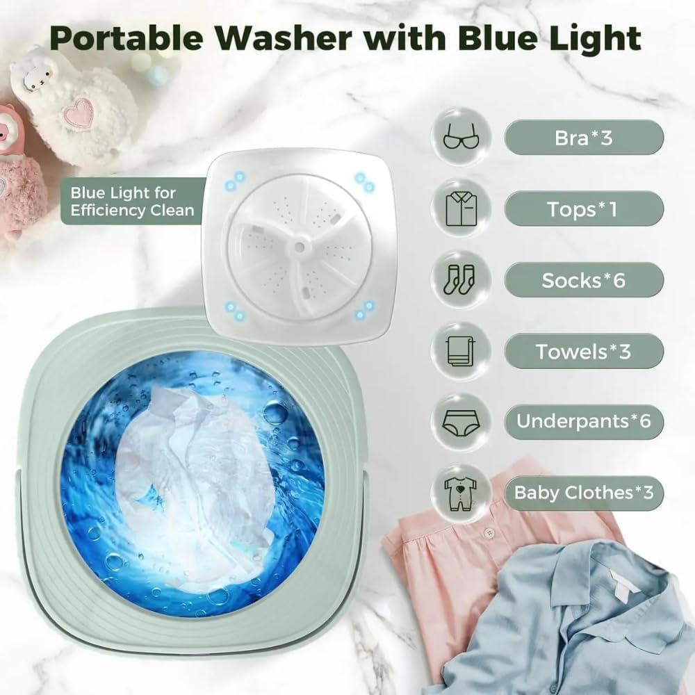 Portable Washing Machine, 16L Mini Washing Machine With Spin Basket