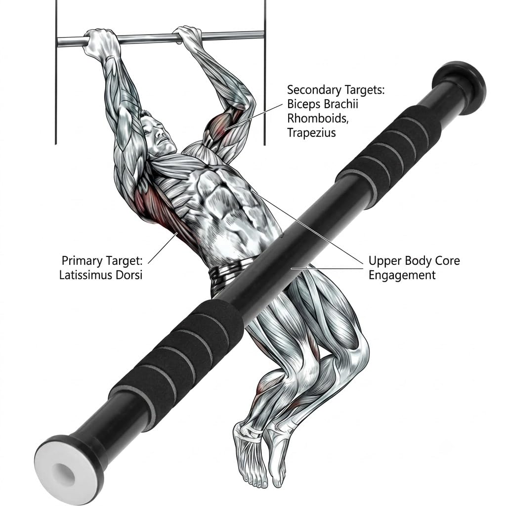 100 kg adjustable no screw pull up bar For Home (62-100cm) Kids & Adults