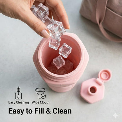 Foldable, Collapsible Silicone Water Bottle 600ml  BPA Free