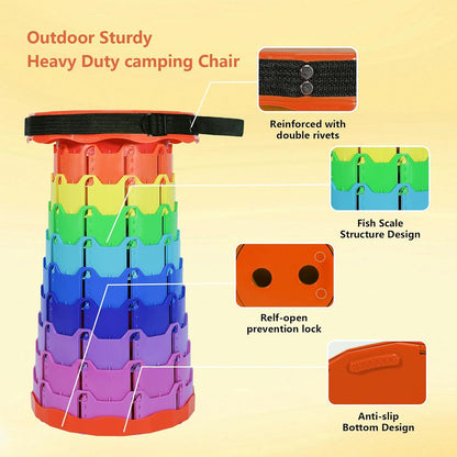 Upgraded Collapsible Stool, Portable Folding Stool