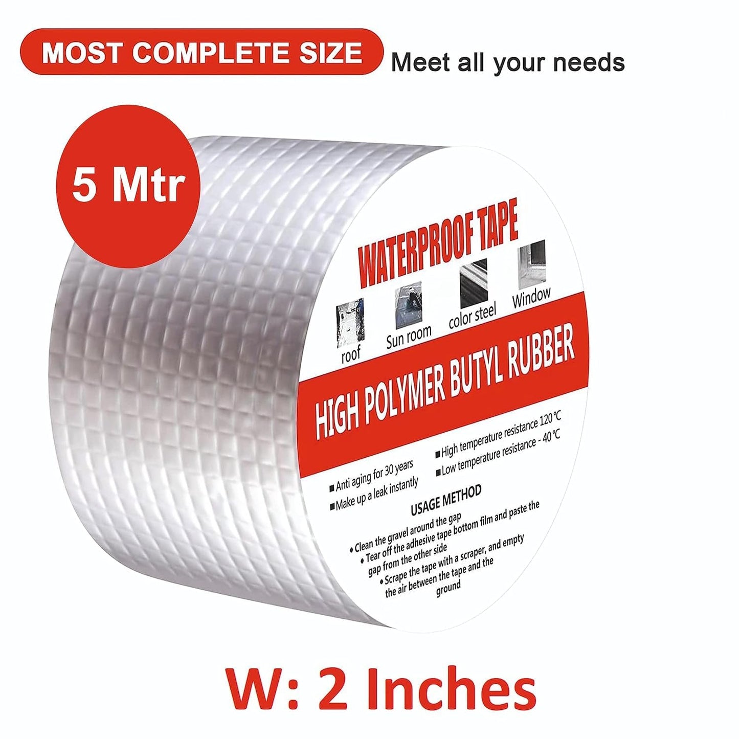 Super Strong Adhesive Waterproof Permanent Repair Aluminum Butyl Tape