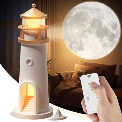 Moon Lamp Projector Night Light, Lighthouse Lamp