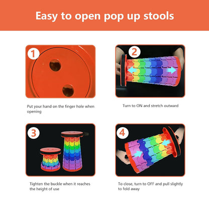 Upgraded Collapsible Stool, Portable Folding Stool