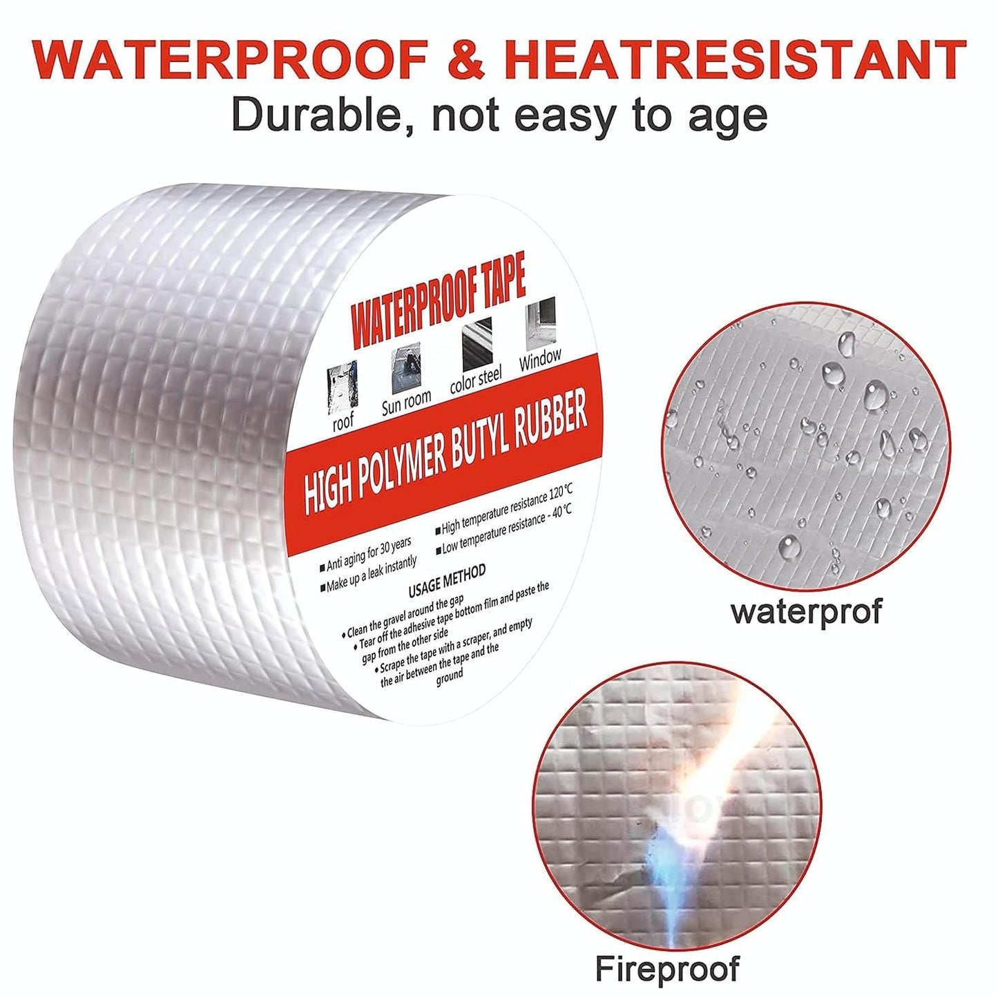 Super Strong Adhesive Waterproof Permanent Repair Aluminum Butyl Tape