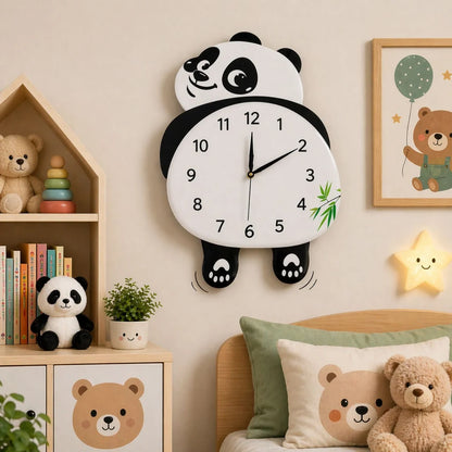 Cute Panda Pendulum Wall Clock