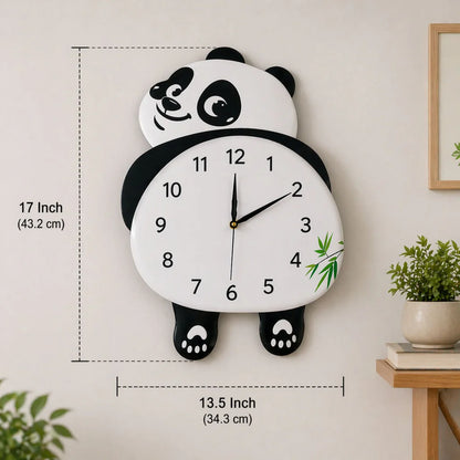 Cute Panda Pendulum Wall Clock