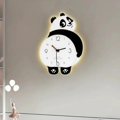 Cute Panda Pendulum Wall Clock