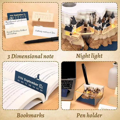 3D Memo Pads Calendar 2026, DIY Art Creative
