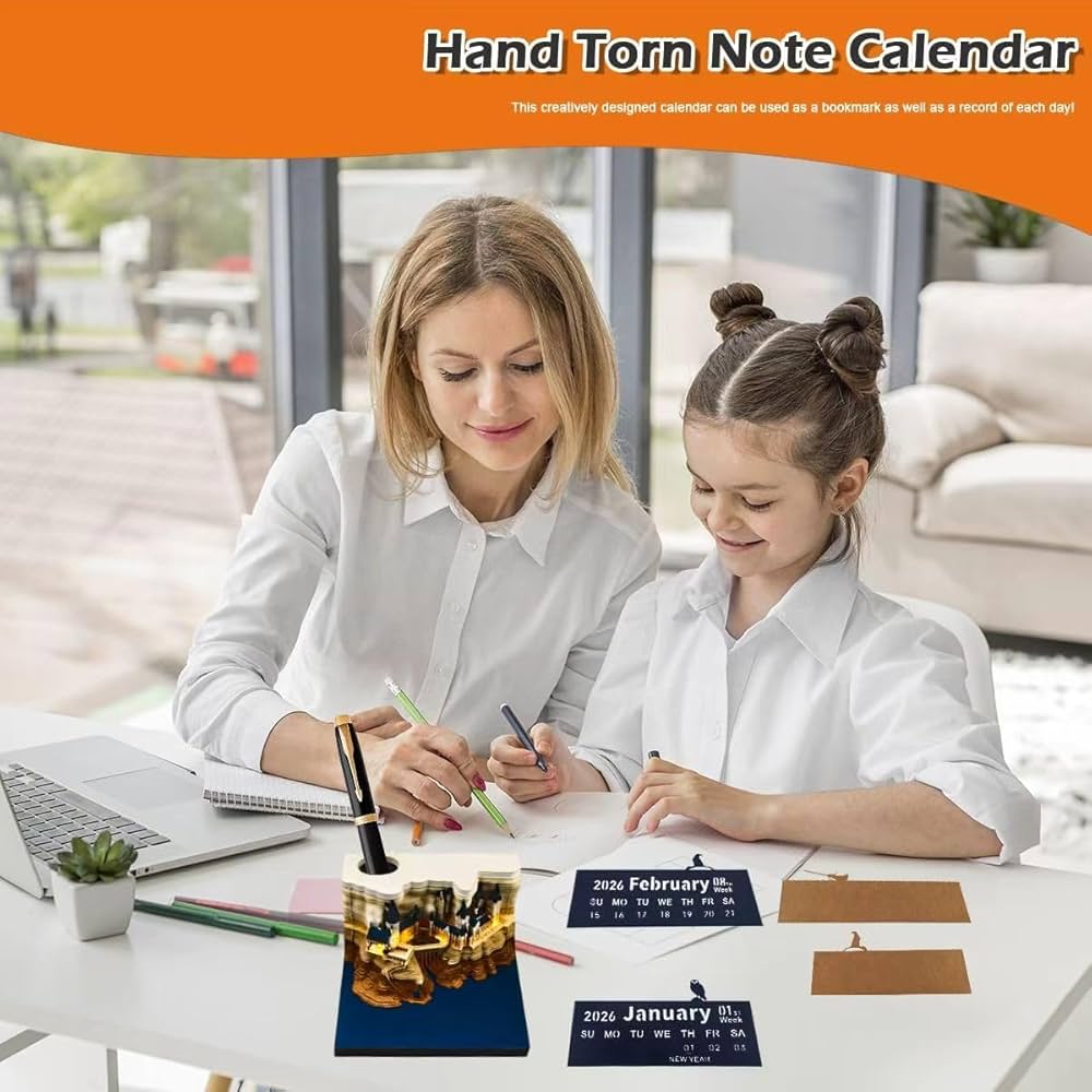 3D Memo Pads Calendar 2026, DIY Art Creative